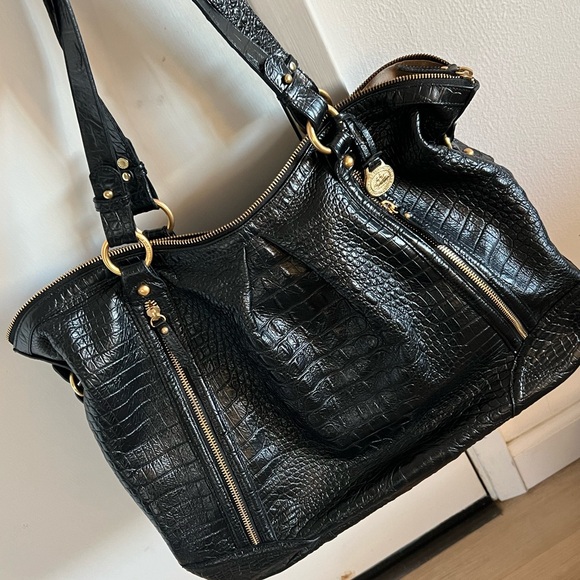 BRAHMIN Selma Croc-Embossed Leather Bag - Picture 1 of 9